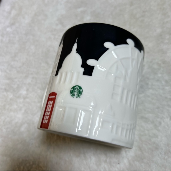 Starbucks Black/White Embossed London Relief Mug City Collection 16 oz - Picture 6 of 8